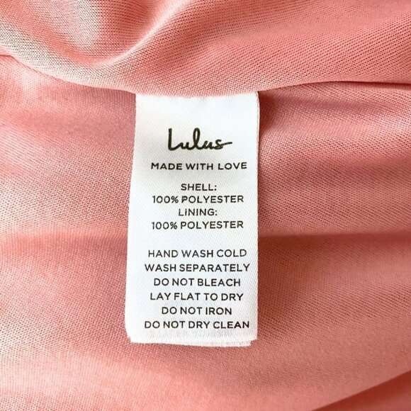 LULUS IN LOVE FOREVER ROSE PINK SATIN LACE-UP HIGH LOW RUFFLE FORMAL DRESS - S - Picture 10 of 10